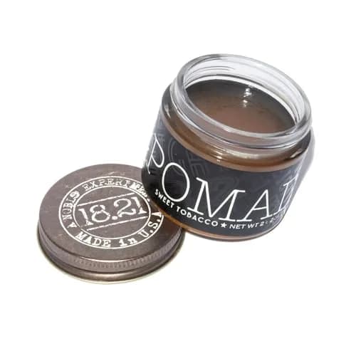 18.21 Man Made Hair Styling Pomade 2 oz (56.7 g) | Sweet Tobacco Scent, High Shine Finish thumbnail 1