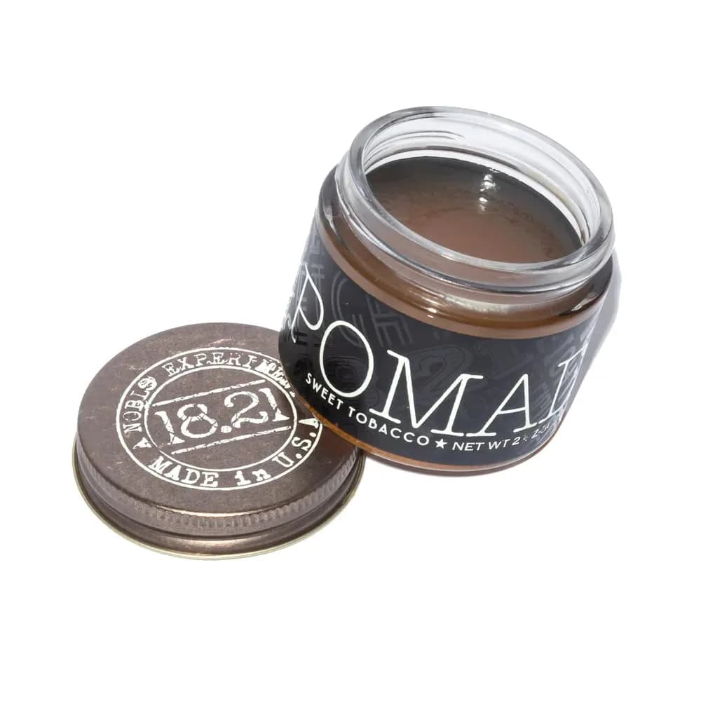 18.21 Man Made Hair Styling Pomade 2 oz (56.7 g) | Sweet Tobacco Scent, High Shine Finish