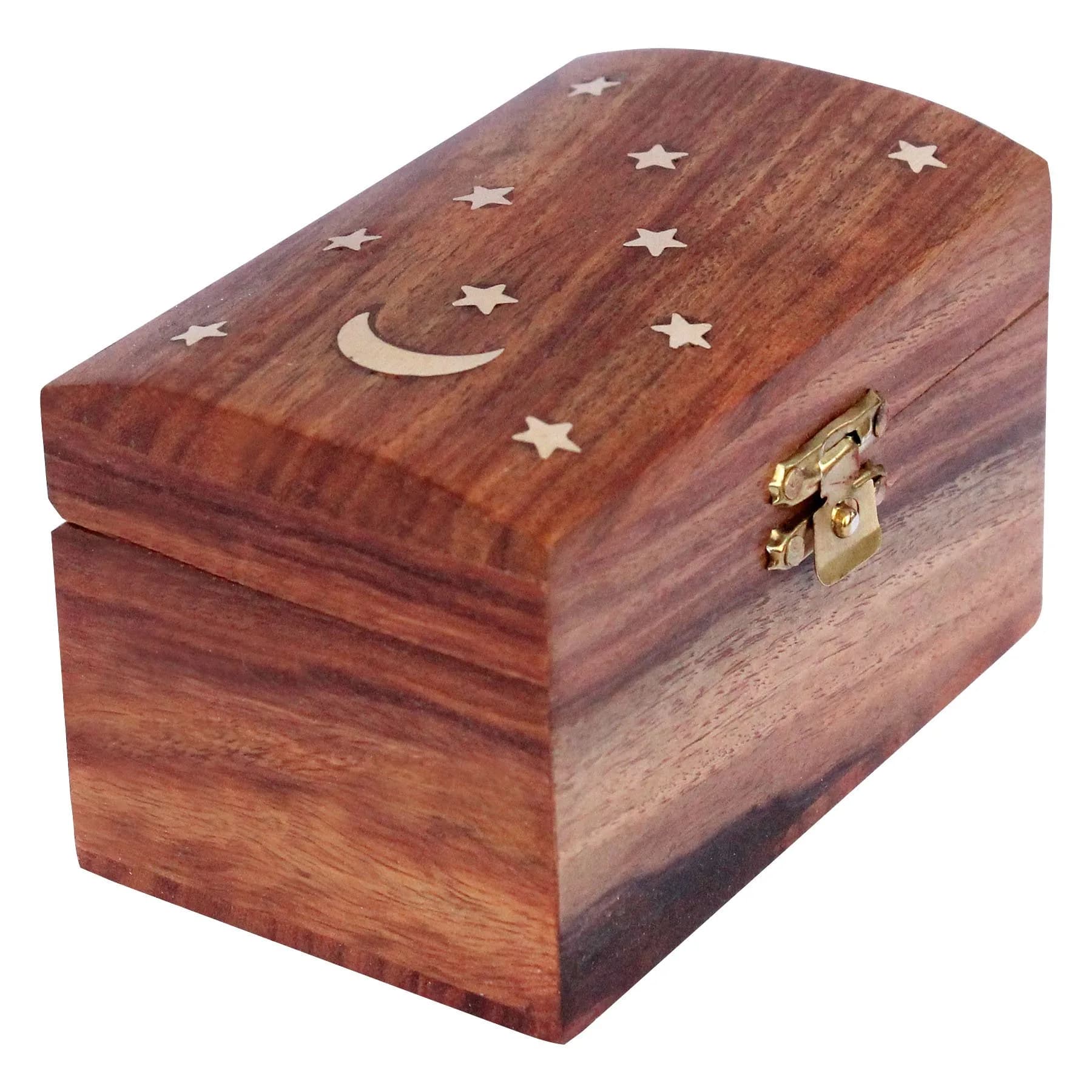 ITOS365 Handmade Wooden Jewelry Box 7.6cm x 7.6cm x 3.8cm | Dolphin Charm Decor Gifts — MoonStar