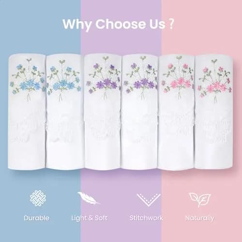 Selected Hanky Women's Cotton Handkerchiefs Assorted Floral | Elegant & Eco-Friendly thumbnail 6