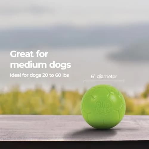 Jolly Pets Medium Soccer Ball Dog Toy 15.24 cm (6 inch) | Floating & Bouncing Fetch Ball for Dogs thumbnail 5