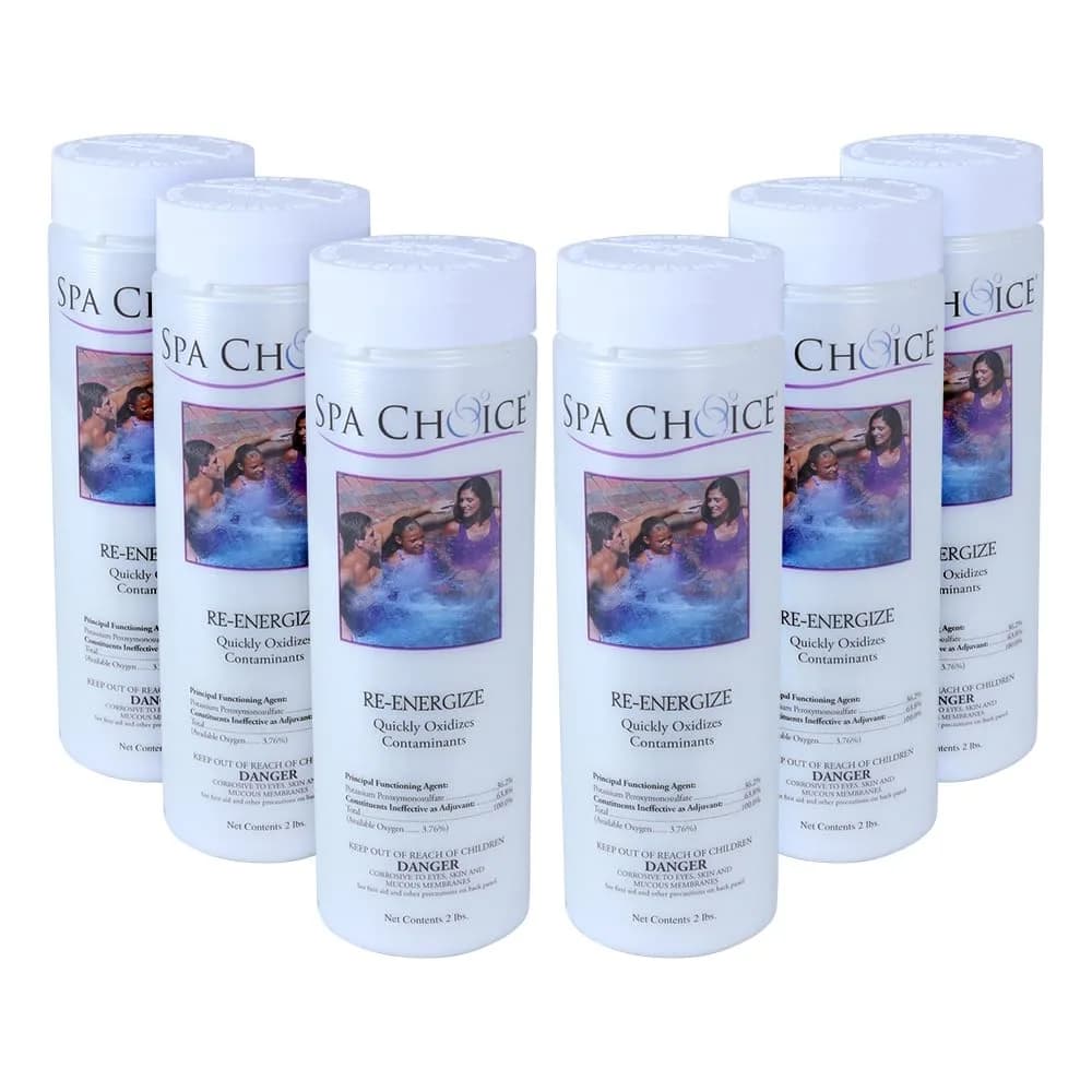 SpaChoice 2-Pounds 2-Pack Premium Re-Energize Spa Shock | Oxygen-Based Spa Water Treatment (70-120 chars) — 6-Pack