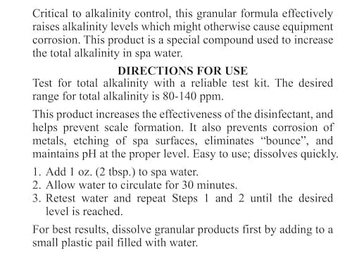 SpaChoice 2-Pounds 4-Pack Alkalinity Increaser for Hot Tub | Raises Total Alkalinity & Prevents pH Bounce thumbnail 4