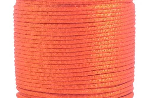 KONMAY 50 Yards 2.0mm Nylon Rattail Satin Silk Beading String for Chinese Knotting, Kumihimo, Jewelry, Macramé, Orange | Strong, Flexible & Durable thumbnail 1