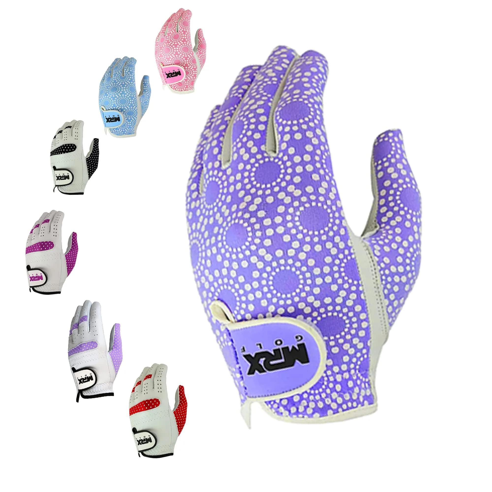 MRX BOXING & FITNESS Women's Golf Glove Left Handed Purple Regular Fit | Sweat Resistant Cabretta Leather — Left Hand Purple