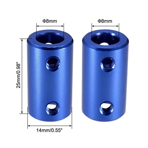 uxcell 8mm to 8mm Bore Rigid Coupling Set Screw L25xD14 Aluminum Alloy | Precision Shaft Coupler Connector thumbnail 3