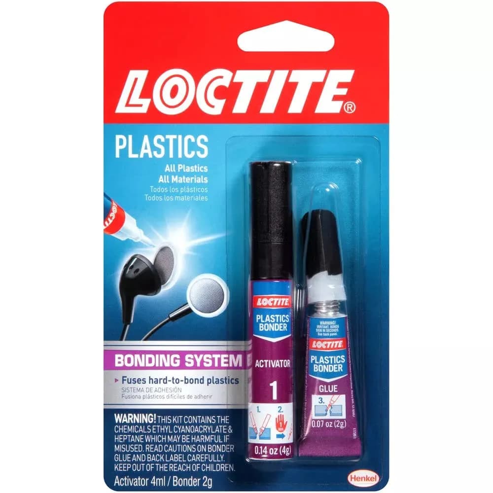 Loctite Plastics Bonding System Clear Kit 4ml Activator + 2g Glue | Bonds Polyethylene, Polypropylene, PTFE - main product image
