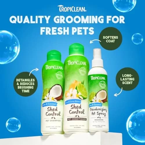 TropiClean Lime & Cocoa Butter Shed Control Dog & Cat Conditioner 591ml (20 Fl Oz) | Reduces Shedding, Softens Coat thumbnail 7