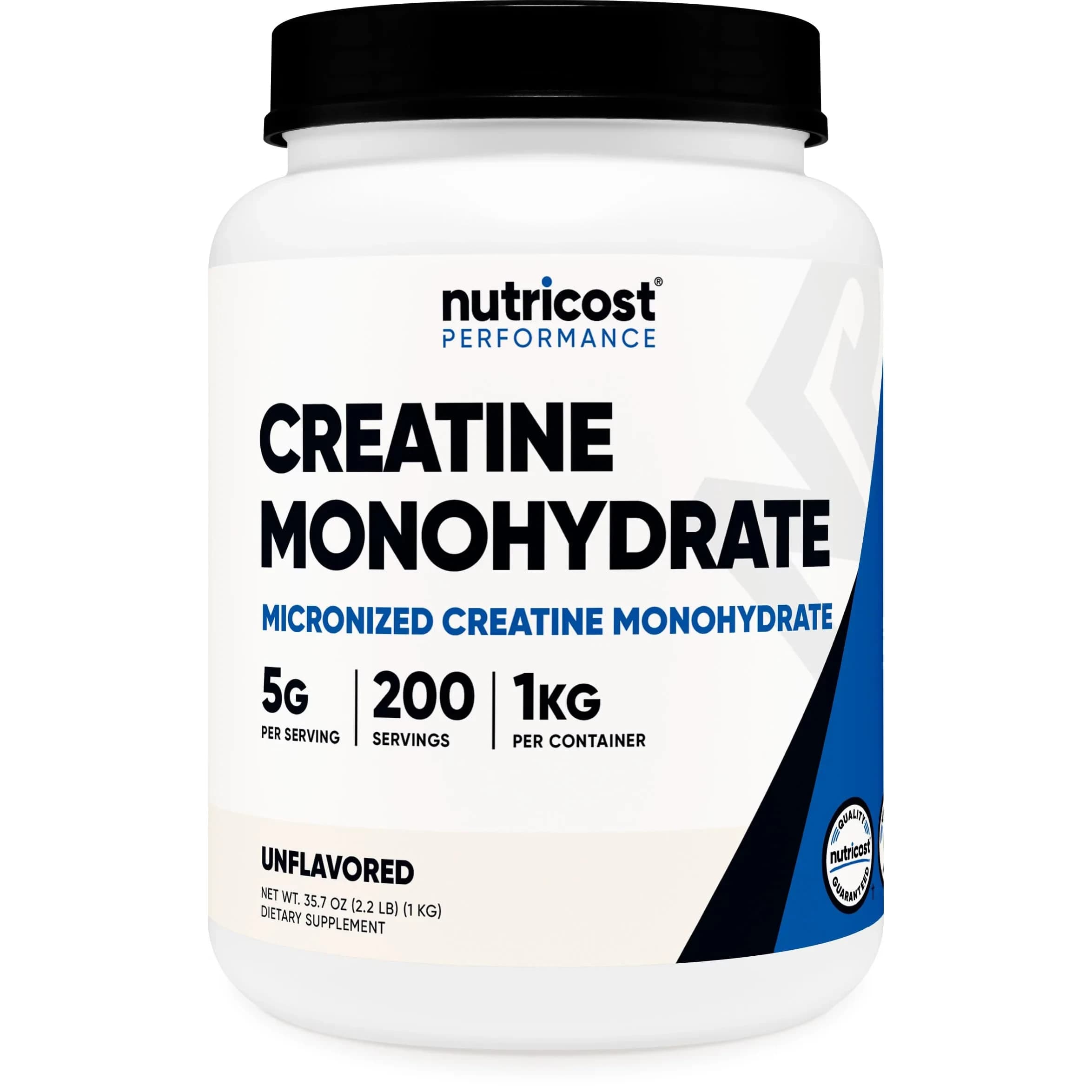 Nutricost Blue Raspberry Creatine Monohydrate Powder 1kg (35.8oz) | Promotes Strength & Endurance — Unflavored / 1000 Gram