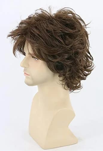 Topcosplay Brown Short Cosplay Wig Wavy Fluffy Style Layered Halloween Costume Wig 25.2cm (10 Inch) | Authentic USA Import thumbnail 5