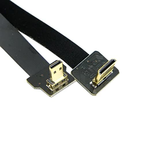 cablecc 90 Degree Down Angled FPV Micro HDMI Male to Mini HDMI 50cm | Flexible Gimbal Connection for GOPRO thumbnail 4
