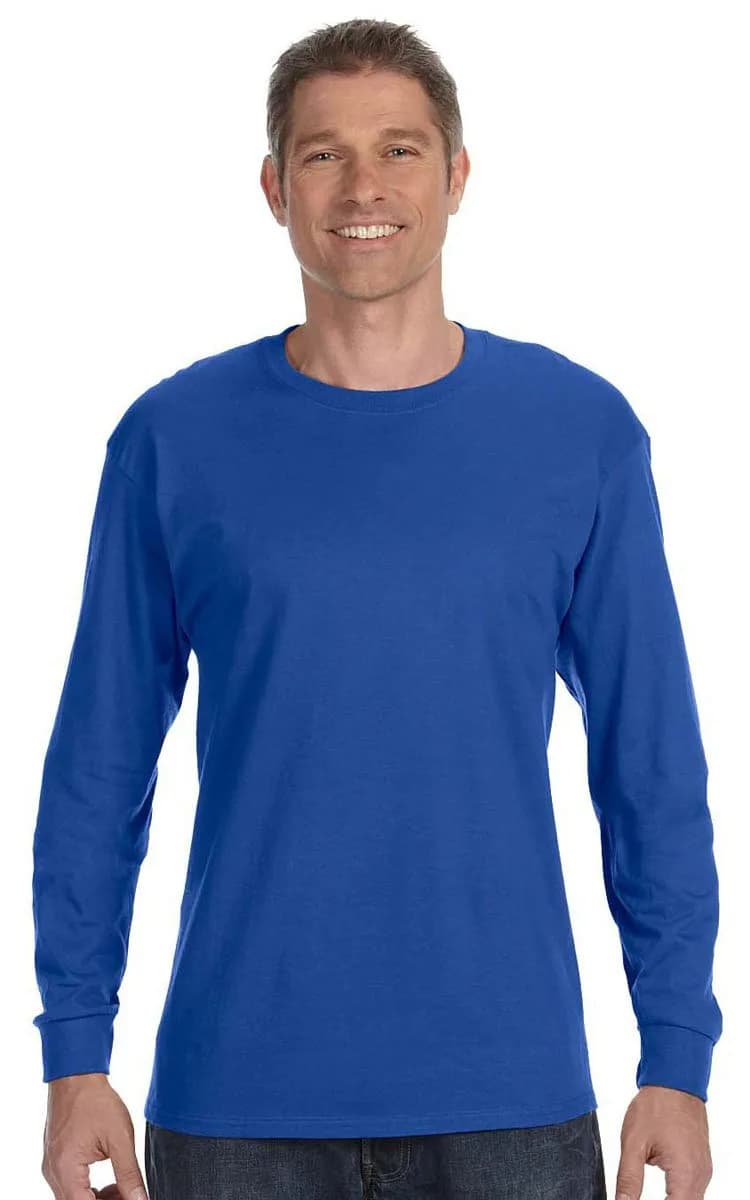 Jerzees Heavyweight Blend 50/50 Long Sleeve T-Shirt (Royal, X-Large) | Durable Cotton-Polyester Blend for Men - main product image