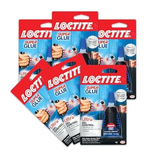 Loctite Super Glue Ultra Gel Control 0.14 fl oz (4.14ml) Bottle, 6 Pack | Resists Impact, Shock, Vibration thumbnail 1