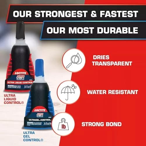 Loctite Super Glue Ultra Gel Control 0.14 fl oz (4.14ml) Bottle, 6 Pack | Resists Impact, Shock, Vibration thumbnail 4