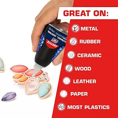 Loctite Super Glue Ultra Gel Control 0.14 fl oz (4.14ml) Bottle, 6 Pack | Resists Impact, Shock, Vibration thumbnail 3