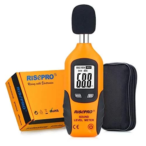 RISEPRO Digital Sound Level Meter 30-130 dB | 107g (3.77 oz) with Carrying Pouch thumbnail 1