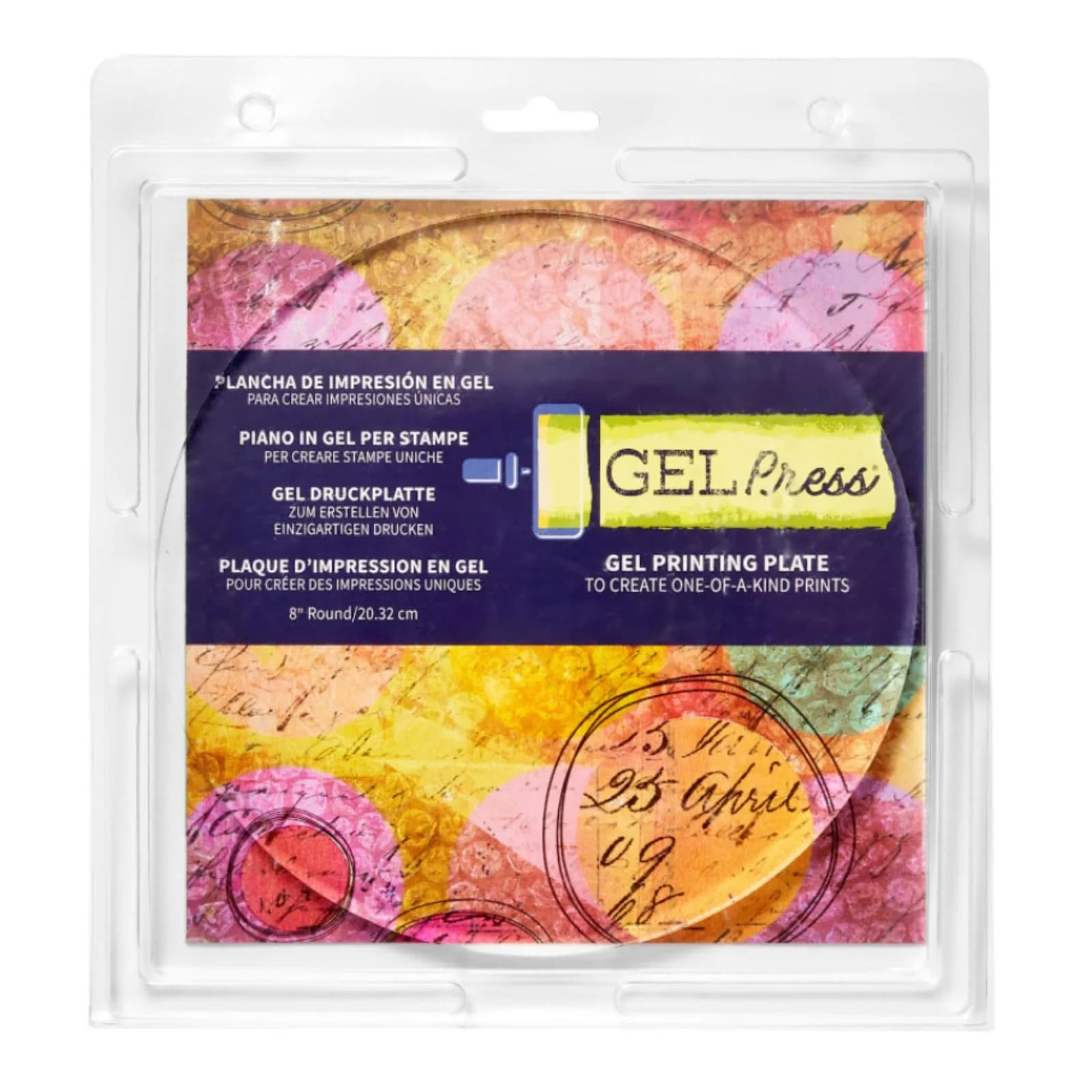 Gel Press Monoprinting Gelli Plate 8" x 10" | Durable, Reusable, Easy to Clean — 8" Round