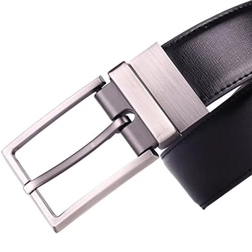 beltox fine Men's Reversible Leather Dress Belt 1.25" Wide, Black/Brown, 44-46 in. (112-117 cm) | Cut-to-Fit for Perfect Waist Fit thumbnail 5