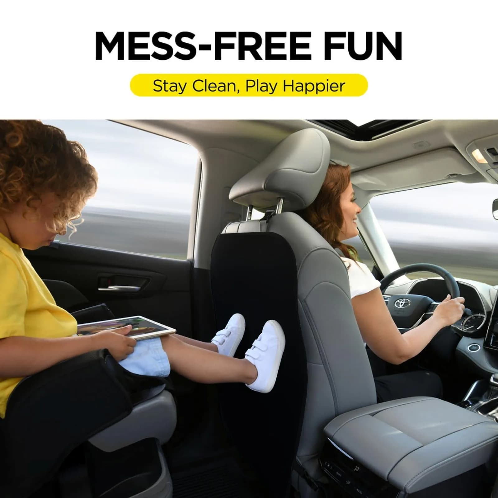 lebogner Back Seat Cover for Kids, 2 Pack X-Large Waterproof Kick Mats Backseat Protector, Durable Car Seat Back Protectors for Vehicles to Protect from Dirt, Mud & Scratches, Fits Most SUVs and Vans thumbnail 2