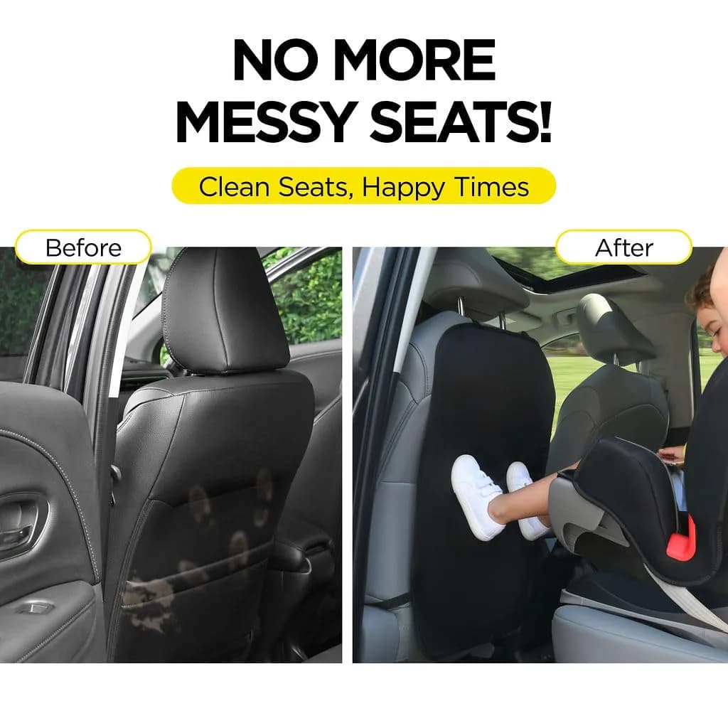 lebogner Back Seat Cover for Kids, 2 Pack X-Large Waterproof Kick Mats Backseat Protector, Durable Car Seat Back Protectors for Vehicles to Protect from Dirt, Mud & Scratches, Fits Most SUVs and Vans thumbnail 3
