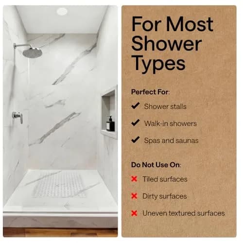 GORILLA GRIP Square Shower Stall Mat 53cm x 53cm (21" x 21") | Patented Suction Grip for Smooth Surfaces thumbnail 6
