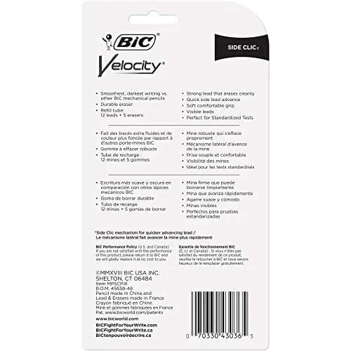 BIC Velocity Side Clic Mechanical Pencils, 0.7mm | Smooth, Dark Writing for School & Office thumbnail 2