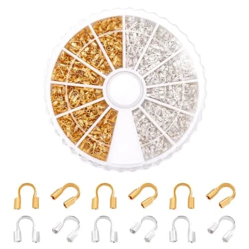 PH PandaHall Jewelry Wire Guardians 540pcs Brass Wire Protectors 4mm x 5mm | Durable, Shiny Finish for Jewelry Making thumbnail 1
