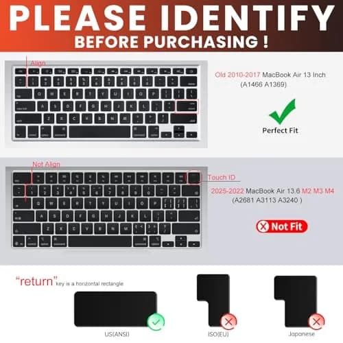CaseBuy Ultra Thin Clear Keyboard Cover for MacBook Air 13/Pro 13/Pro 15 | Ultra Transparent & Dustproof thumbnail 2