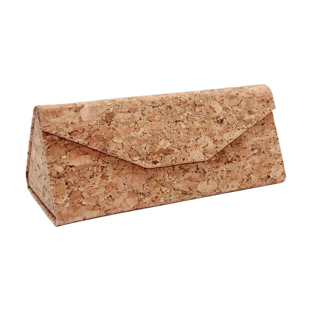 boshiho Eco-Friendly Natural Cork Sunglasses Case Foldable Triangle | Stylish, Lightweight & Animal-Free - main product image