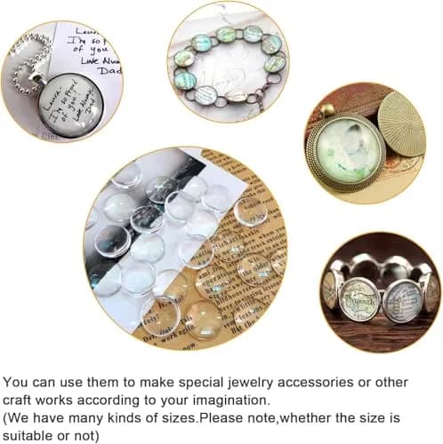 dophee 30mm Glass Cabochons Dome Tiles 10-Pack | Transparent Round Flatback for Jewelry Making thumbnail 6
