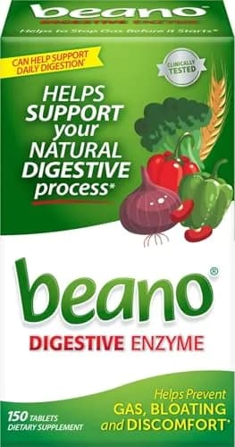 Beano Digestive Enzyme Gas Relief Tablets 150 Count (68 g) | Clinically Tested for Bloating & Discomfort thumbnail 1