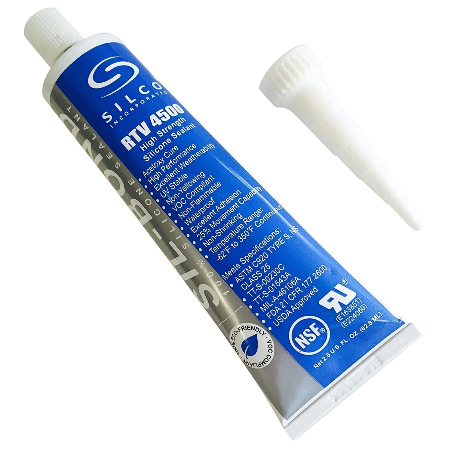 BBQgaskets.com RTV4500 FDA Grade Silicone Sealant Black 82ml (2.8 fl.oz) | High Strength, Food Safe, Weatherproof — black