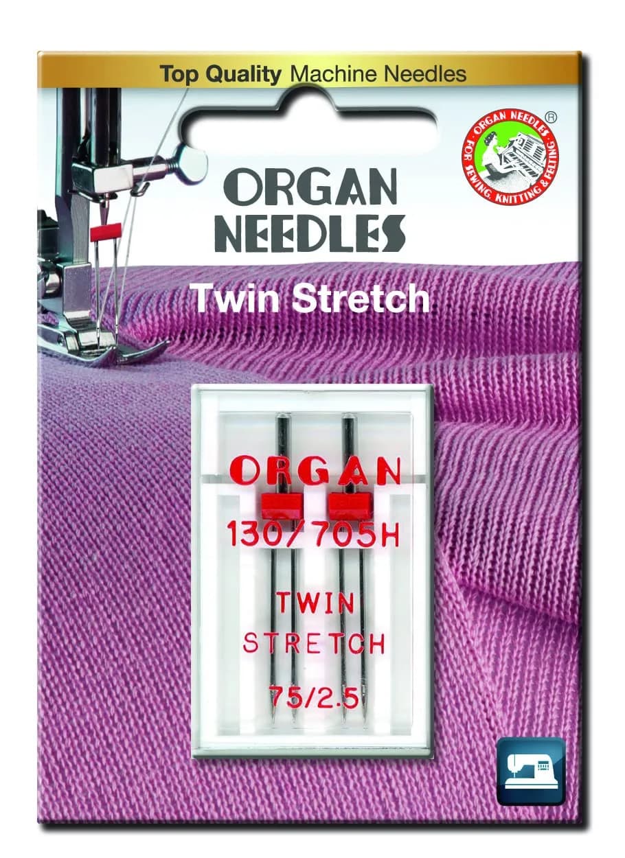 HONEYSEW 80/4MM Twin Needle for Domestic Sewing Machines | Ball Point, 130/705H System — Twin Stretch 75/2.5MM