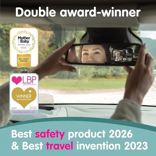 Onco Baby Car Mirror for Rear Facing Seats - Triple Award Winning, Non-Slip (1 Pack, Black) thumbnail 2