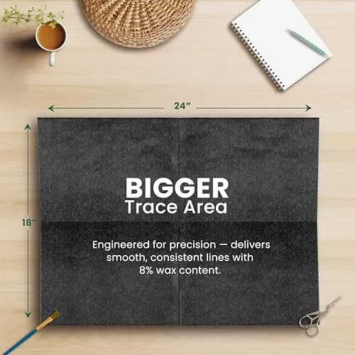 MyArtscape Graphite Transfer Paper 18" x 24" | 10 Black Waxed Sheets for Artists thumbnail 4