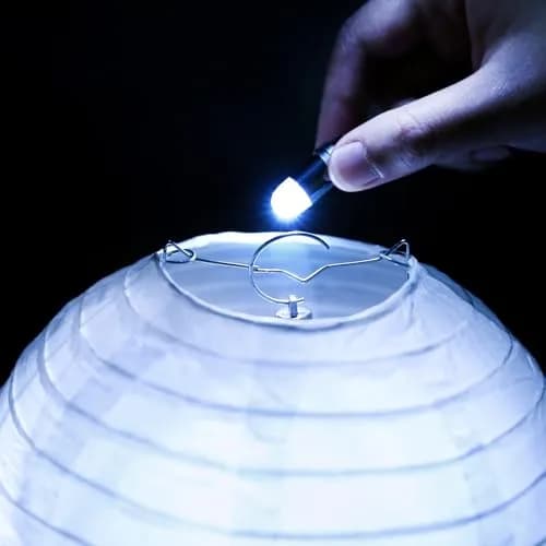 LIHAO 24x Battery Operated LED Party Lights Bulbs White 1.2cm x 3.5cm | Waterproof for Paper Lanterns & Balloons thumbnail 5