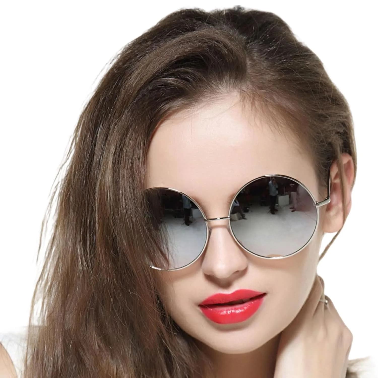 GEELOOK Classic Oversized Round Sunglasses with Mirrored Orange Lenses | Polarized UV Protection for Men & Women — Mercury