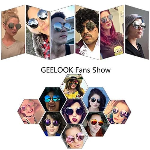 GEELOOK Round Sunglasses for Women Men Classic Oversized Mercury Lens | Polarized & Impact-Resistant thumbnail 4
