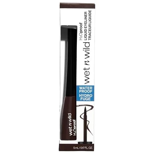 wet n wild H2O Proof Liquid Eyeliner Dark Brown | Waterproof & Smudge-Proof, Precise Brush Applicator thumbnail 2