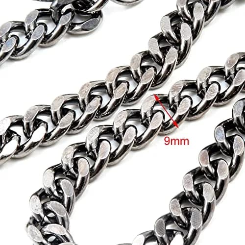 Double K Basic Strong Leash Biker Trucker Key Jean Wallet Chain (17") BLACK CS146 | Heavy Chrome Steel thumbnail 3