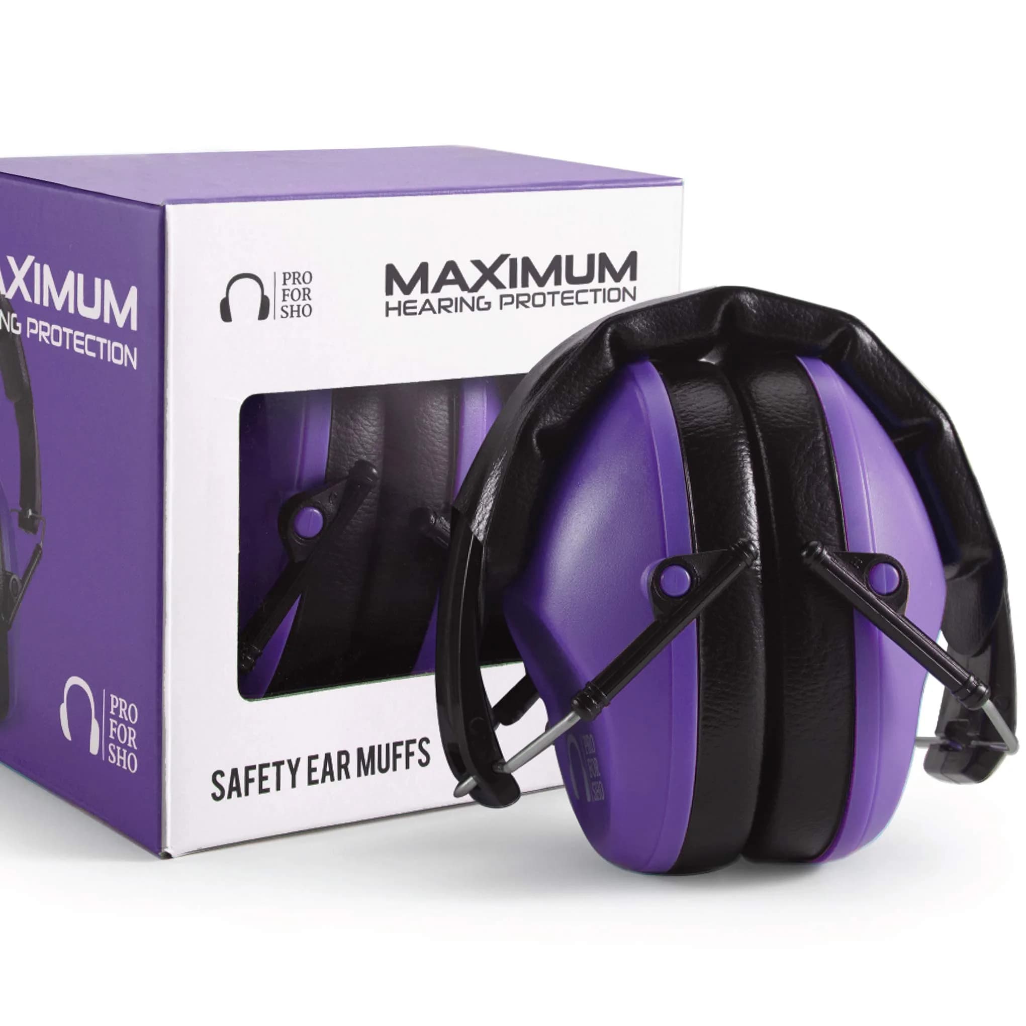 Pro For Sho 34dB NRR Ear Protection Earmuffs | 206g (0.45 lb) Standard — Purple