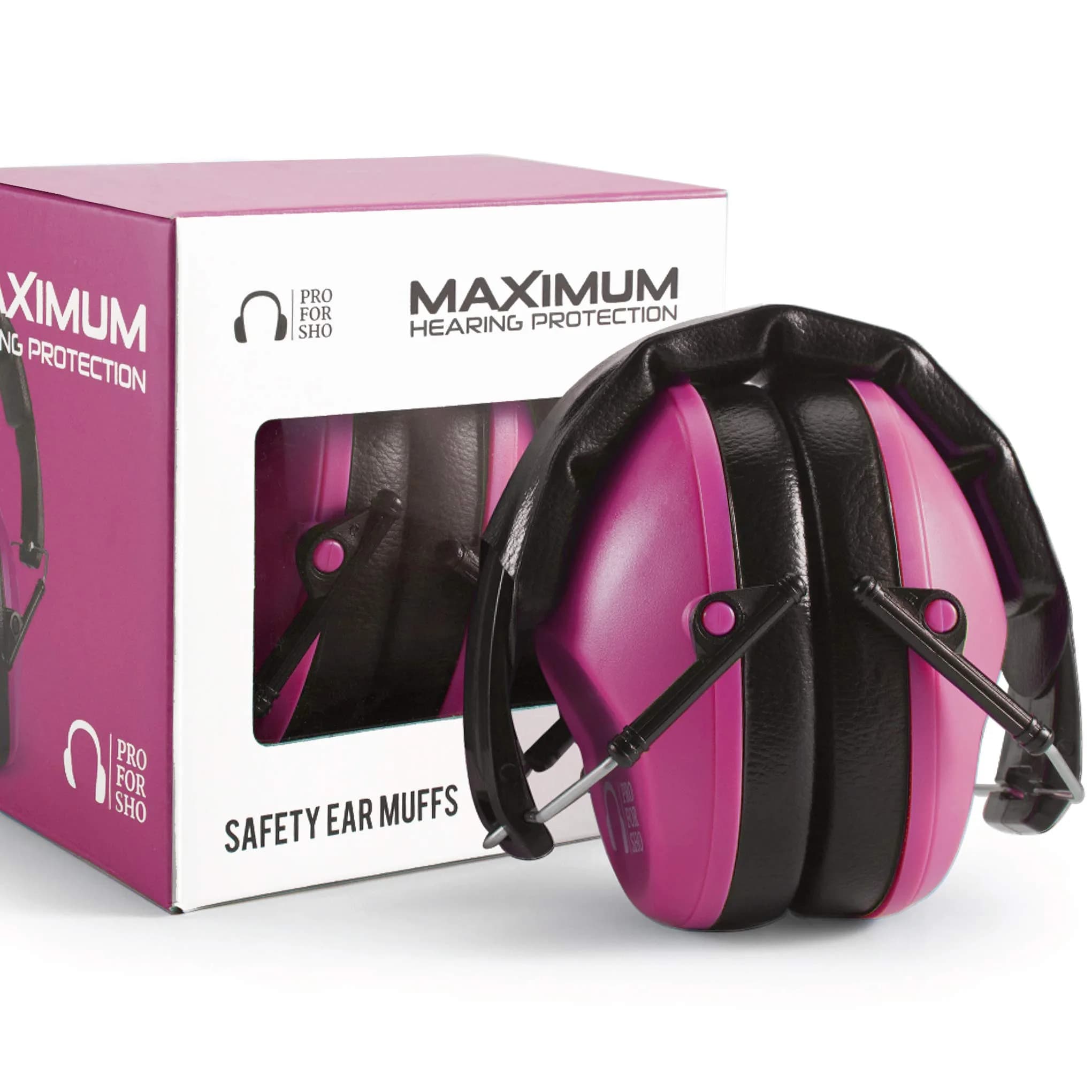 Pro For Sho 34dB NRR Ear Protection Earmuffs | 206g (0.45 lb) Standard — Pink