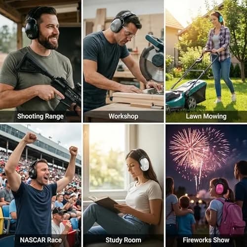 Pro For Sho 34dB NRR Ear Protection Earmuffs, Pink 204 g (0.45 lb) | Foldable Noise Reduction for Shooting, Yard Work, Sensory Needs thumbnail 6