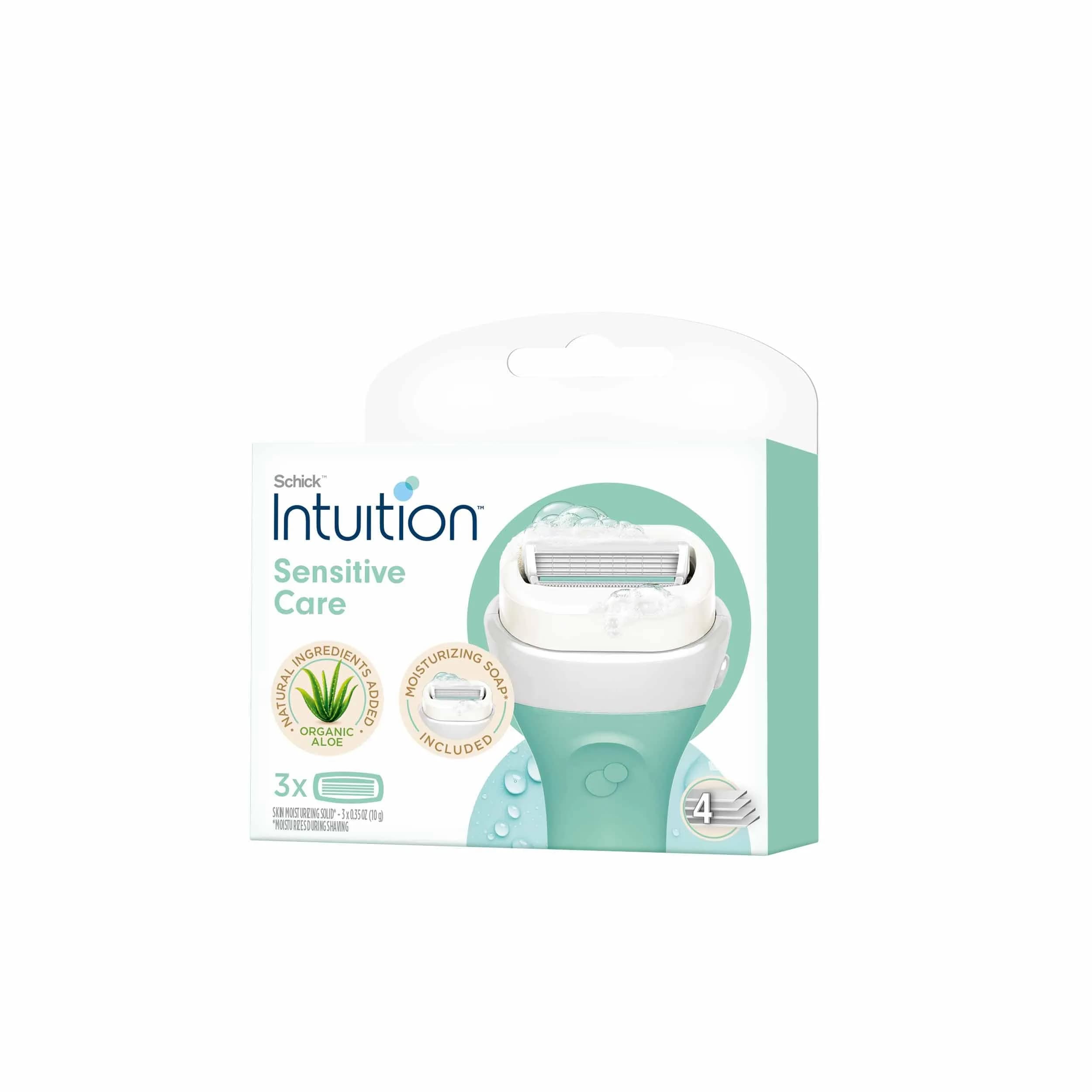 Schick Intuition Sensitive Care Razor Blade Refill Cartridges, 3 Count (Pack of 1) | 4 Blades, Aloe & Vitamin E, Fits Venus Handles - main product image