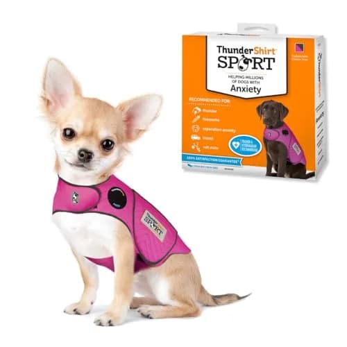 Thundershirt for Dogs Calming Anxiety Vest XX-Small Fuchsia Sport | Patented Pressure Wrap for Stress Relief thumbnail 1