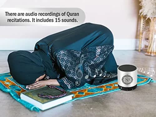 Hitopin Digital Quran Speaker FM Radio 8GB Silver | Portable Quran Player with Remote & 15 Translations thumbnail 4