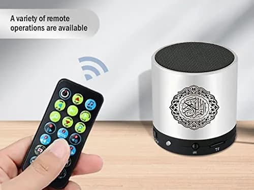 Hitopin Digital Quran Speaker FM Radio 8GB Silver | Portable Quran Player with Remote & 15 Translations thumbnail 5