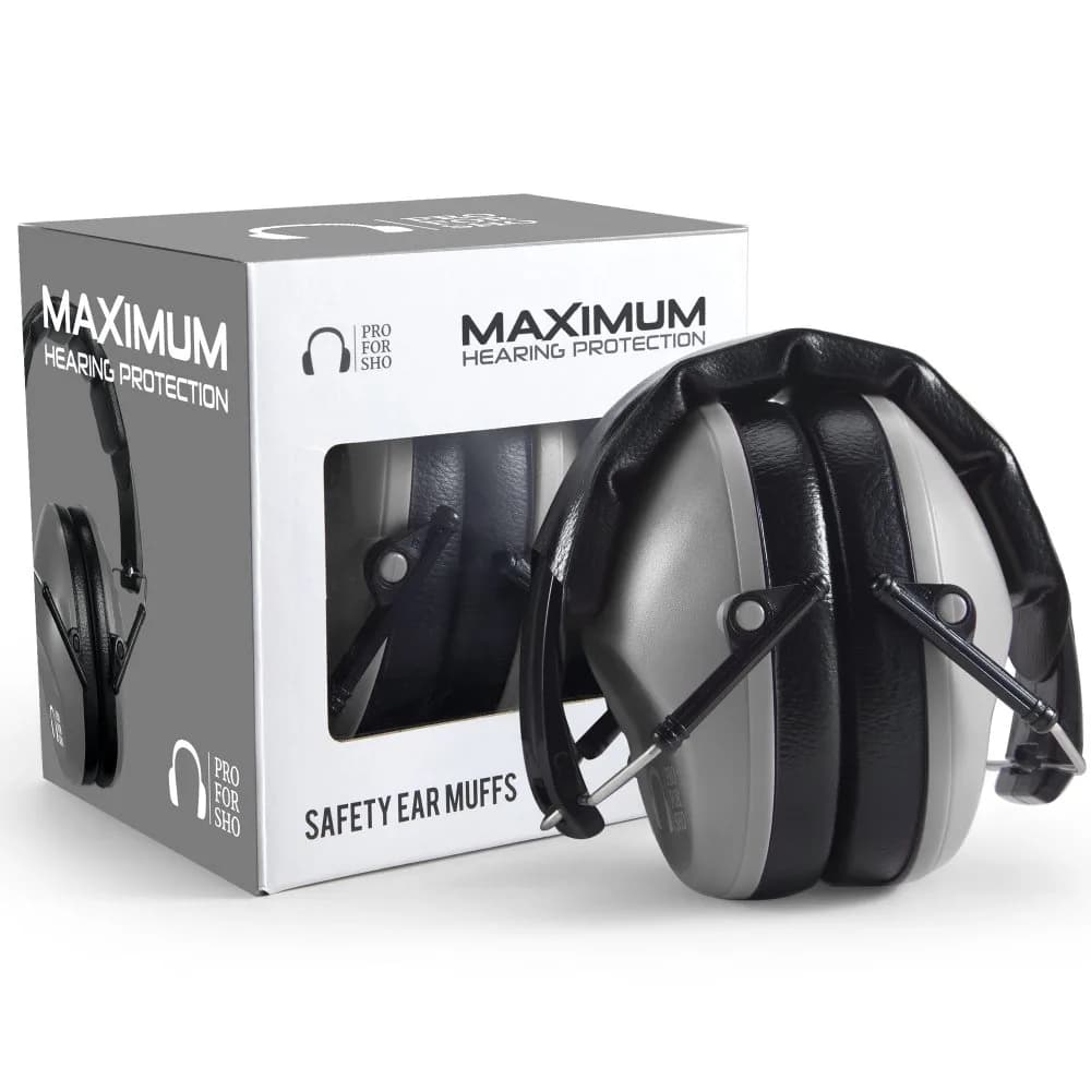 Pro For Sho 34dB NRR Ear Protection Earmuffs | 206g (0.45 lb) Standard — Grey