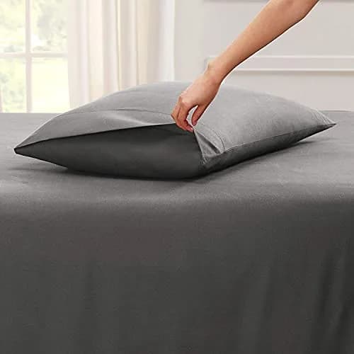 Empyrean California King Sheet Sets - 4 PC Microfiber Bed Sheets | Hotel Luxury Charcoal Gray thumbnail 5
