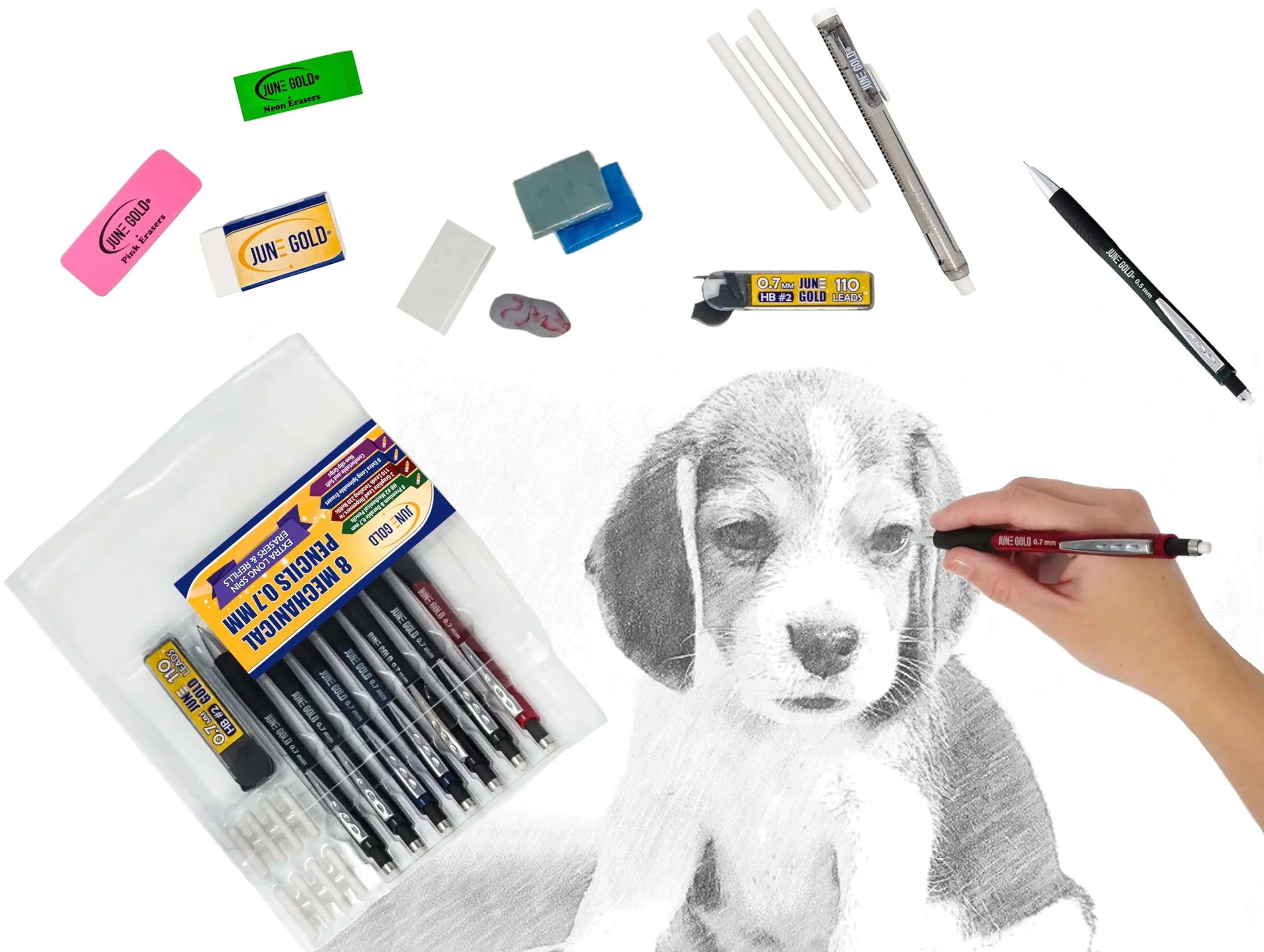 June Gold HB Graphite 1.3 mm Lead Refills, 120 Pieces - Smooth, Break-Resistant Writing thumbnail 6